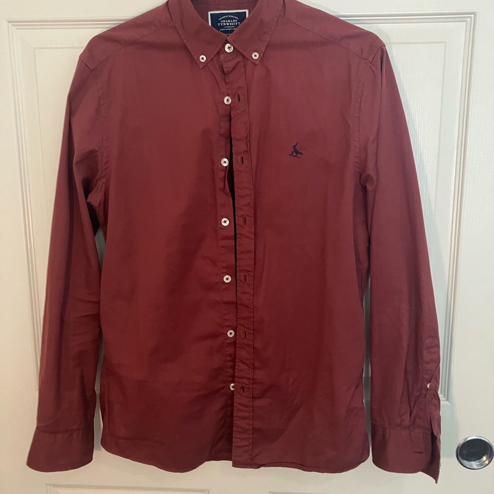 Charles Tyrwhitt Burgundy Button-Down Shirt